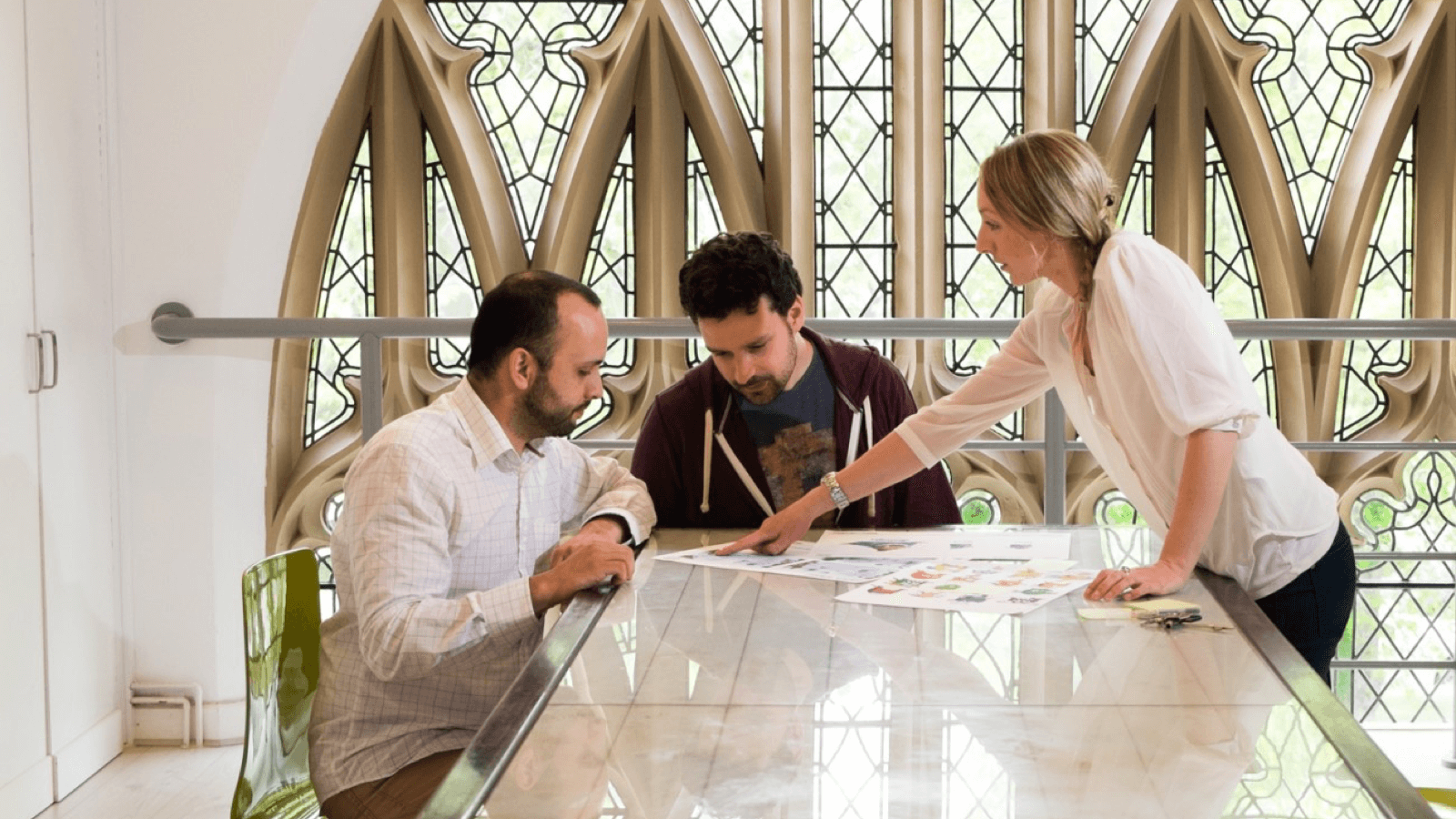 people collaborating around a table